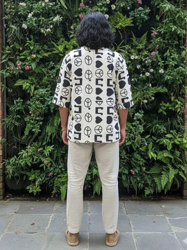 Tribe Script Unisex Boho Kimono